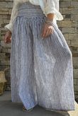 Marina Chalk Stripe Palazzo Pant White